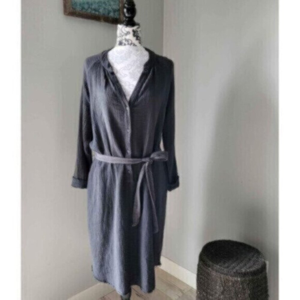 Anthropologie Oversized Gauze Shirt Dress Sz M-L